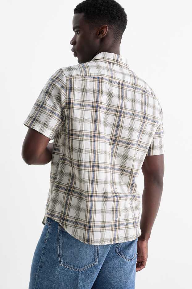 Hommes - Chemise - regular fit - col kent - à carreaux - vert