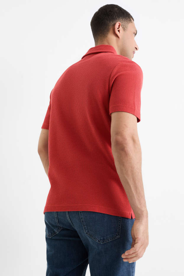 Uomo - Polo - tessuto tramato - rosso