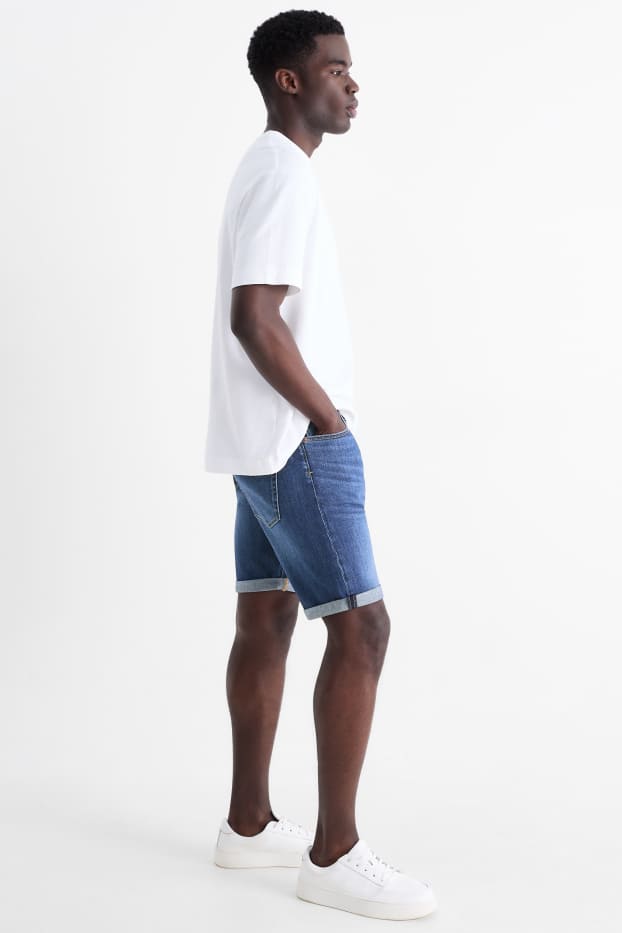 Herren - Jeans-Shorts - dunkeljeansblau