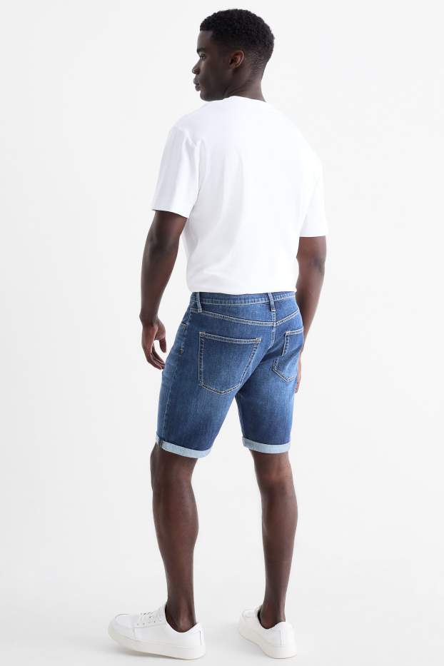Herren - Jeans-Shorts - dunkeljeansblau
