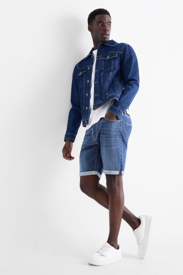 Herren - Jeans-Shorts - dunkeljeansblau