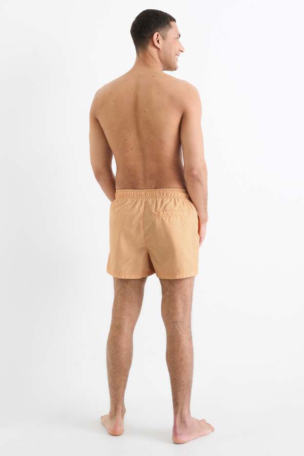 Herren - Badeshorts - Minimal-Print - orange
