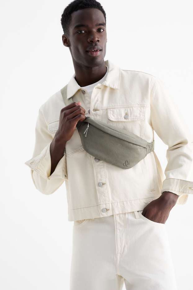 Hommes - Sac banane - gris foncé