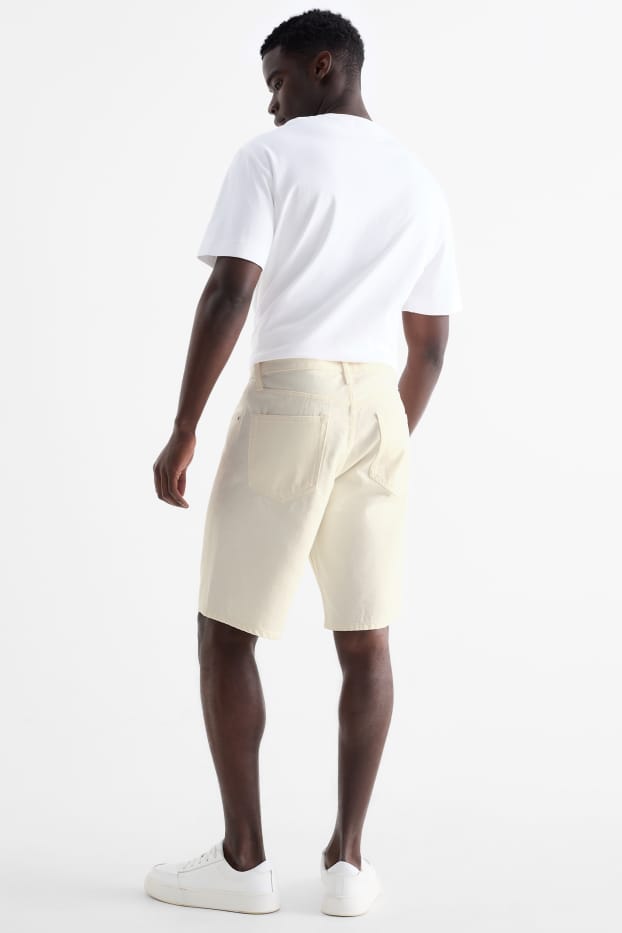 Uomo - Shorts di jeans - bianco crema