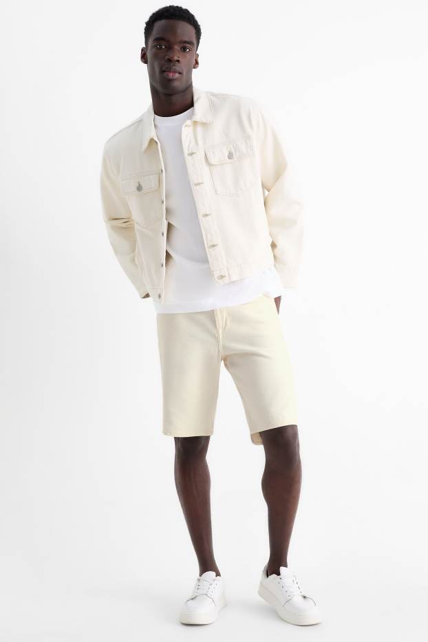 Uomo - Shorts di jeans - bianco crema