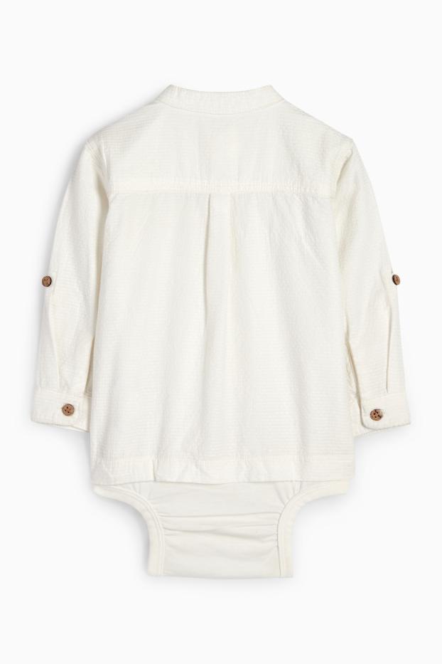 Bébés garçons - Body bébé - look 2-en-1 - blanc crème
