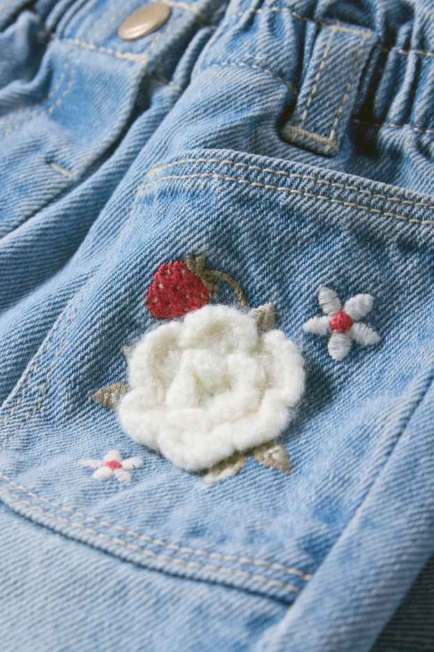 Nadó nena - Floretes - texans per a nadó - texà blau