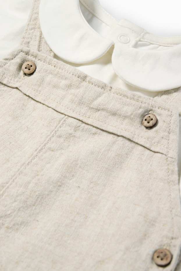 Baby Jungen - Baby-Outfit - 2 teilig - cremeweiss