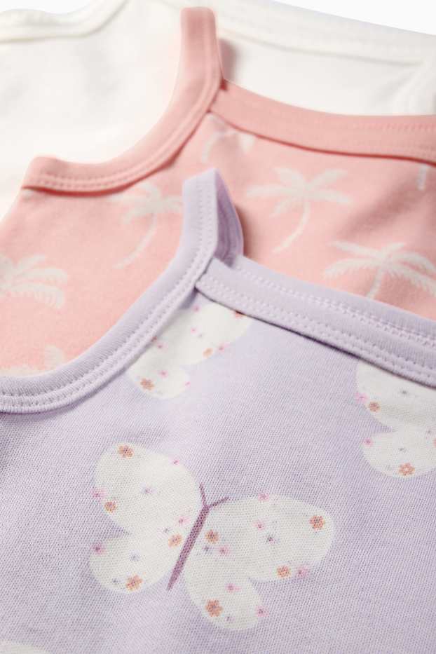 Neonate - Confezione da 10 - palme e farfalle - body per neonate - viola chiaro