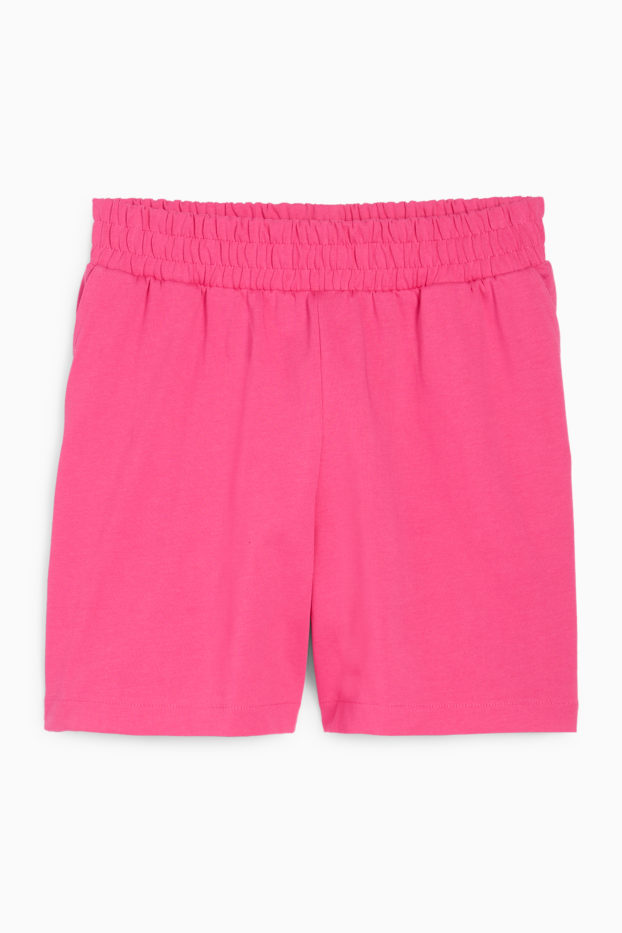 Femmes - Short basique en molleton - rose