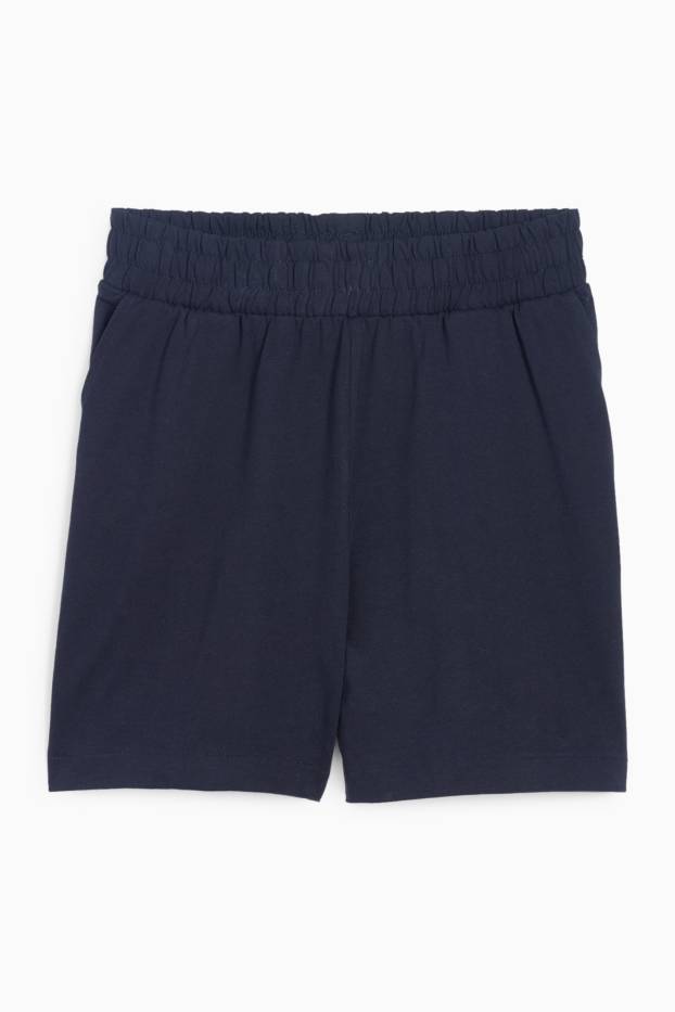 Femmes - Short basique en molleton - bleu foncé