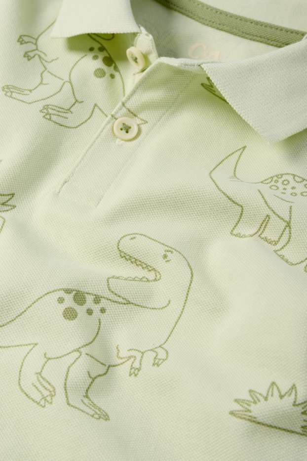 Children Boys - Dinosaur - polo shirt - mint green