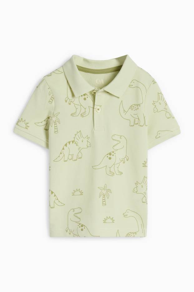 Children Boys - Dinosaur - polo shirt - mint green