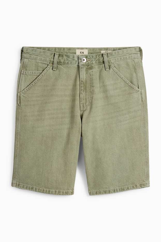 Herren - Jeans-Shorts - hellgrün