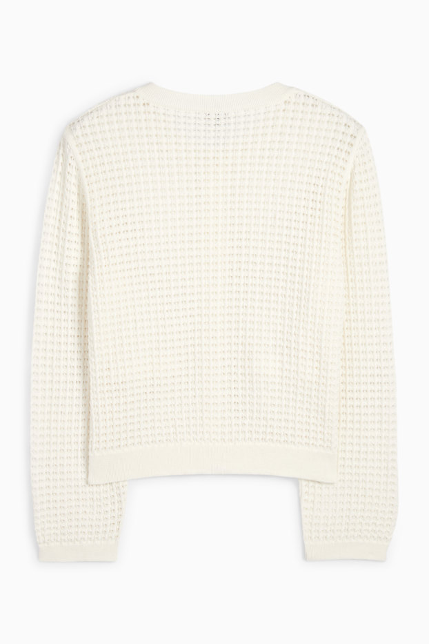 Bambine - Cardigan - tramato - bianco