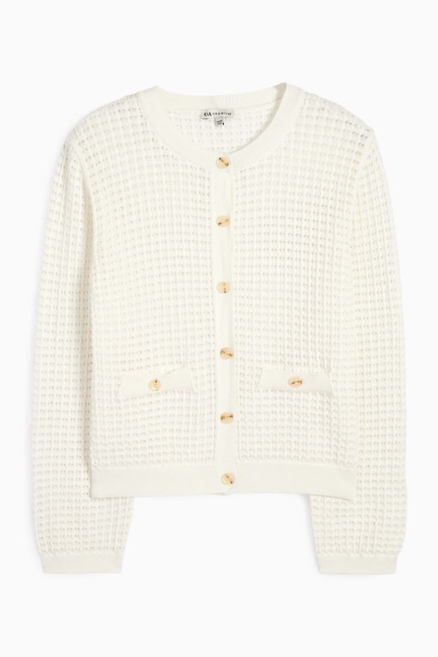 Bambine - Cardigan - tramato - bianco