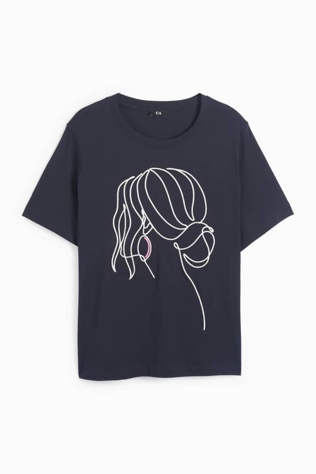 Women - T-shirt - regular fit - dark blue