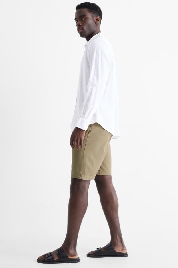Uomo - Shorts con componente di lino - beige