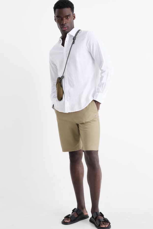 Uomo - Shorts con componente di lino - beige