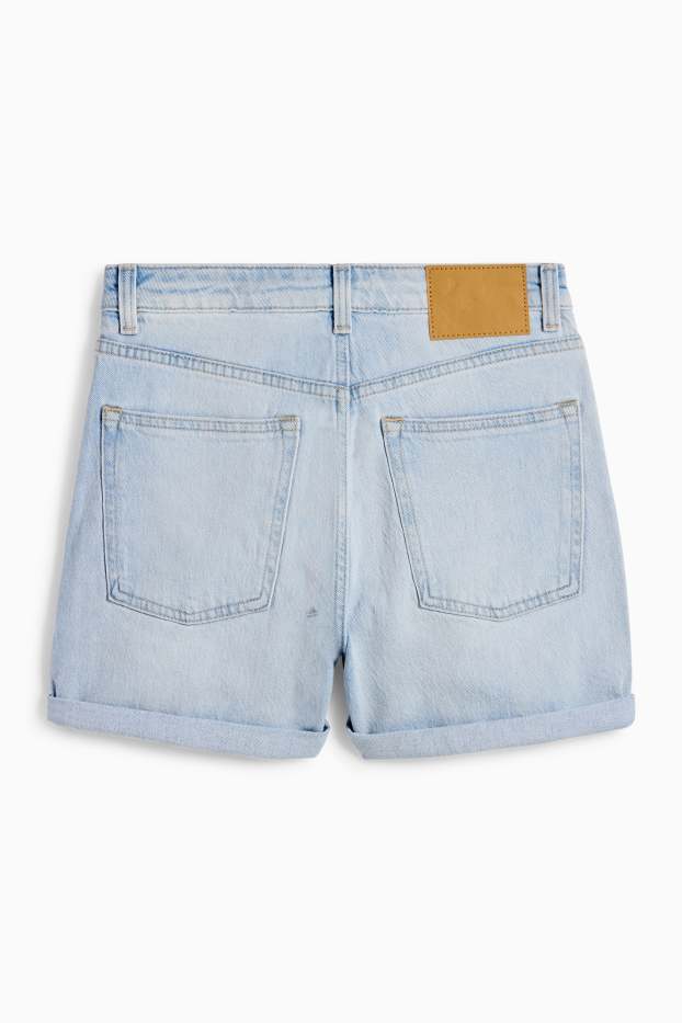 Damen - Mom Shorts - High Waist - LYCRA® - helljeansblau