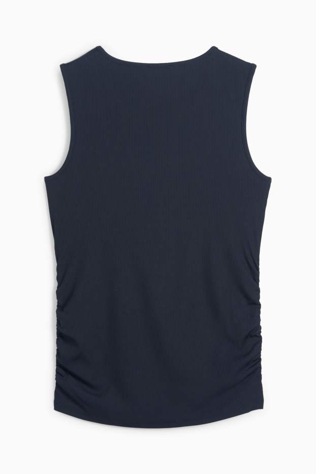 Donna - Top basic - a coste - blu scuro