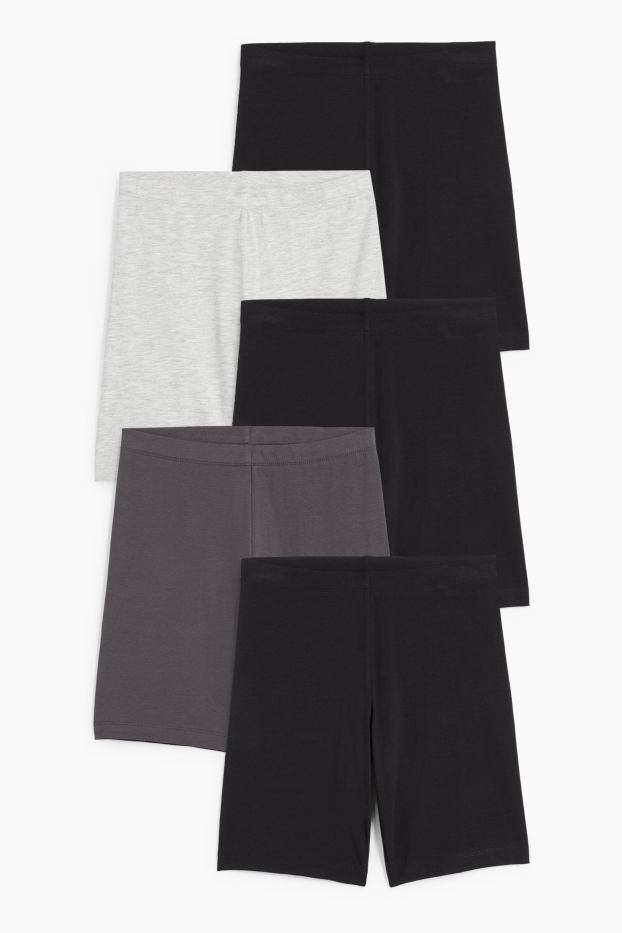 Bambine - Confezione da 5 - bermuda ciclista - grigio scuro