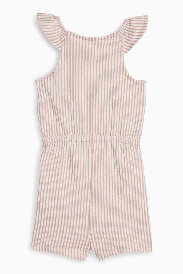Baby Mädchen - Baby-Jumpsuit - gestreift - rosa