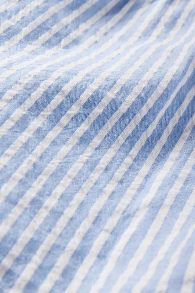 Dámské - Krátký top - pruhovaný - bílá / světle modrá