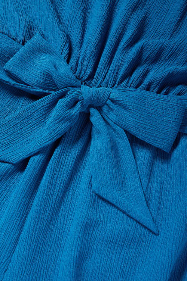 Dames - Jumpsuit - met structuur - donkerblauw