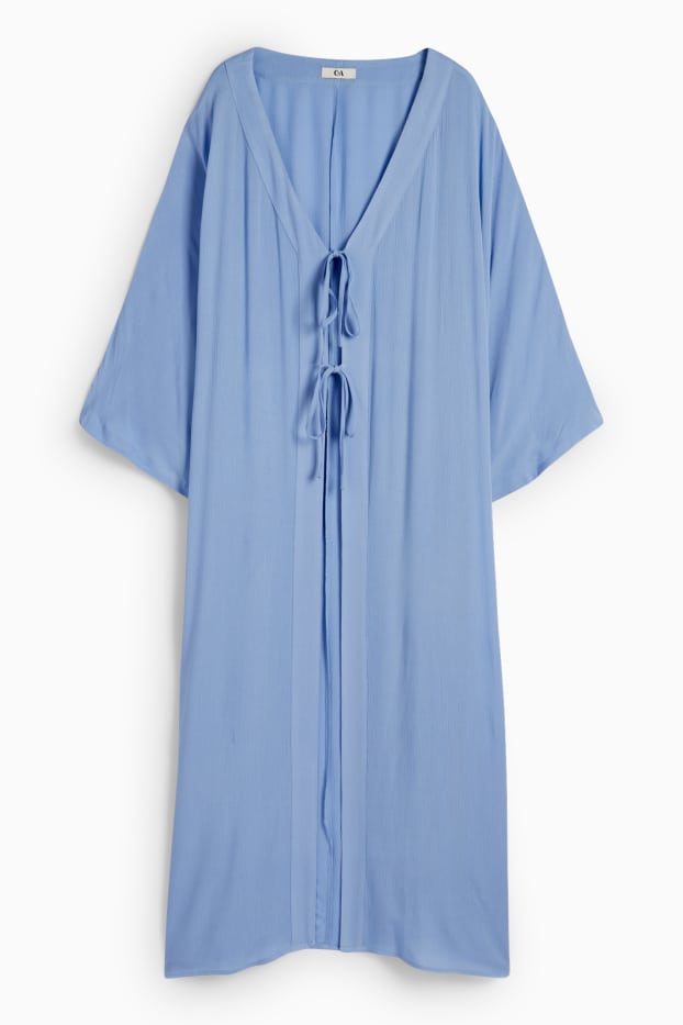 Femmes - Kimono - texturé - bleu