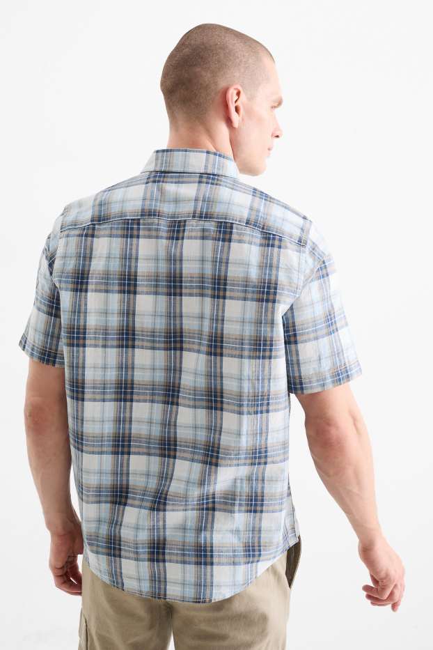 Herren - Hemd - Regular Fit - Kent - kariert - blau