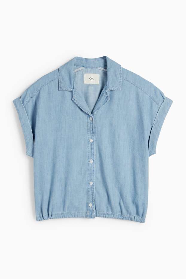 Dames - Spijkerblouse - jeanslichtblauw