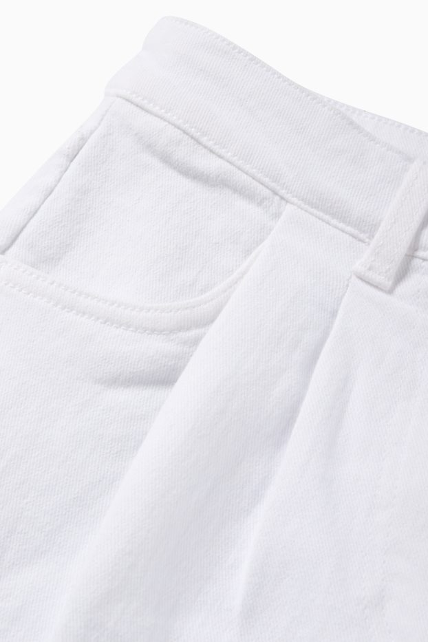 Damen - Jeans-Shorts - High Waist - weiß