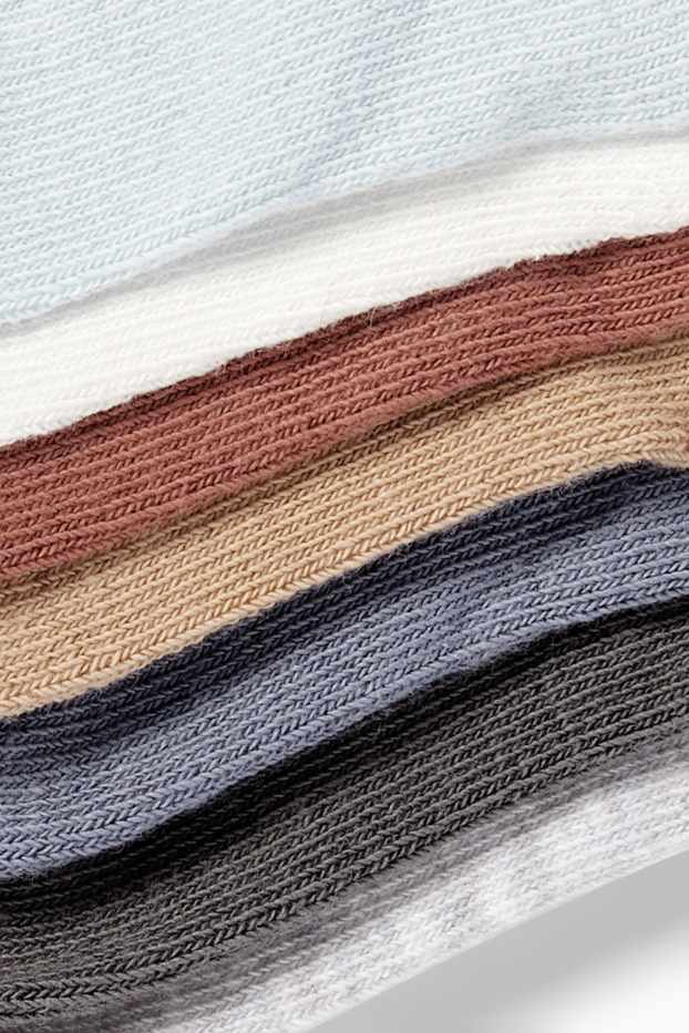 Baby: jongens - Set van 7 paar - baby-sneakersokken - geribd - donkergrijs