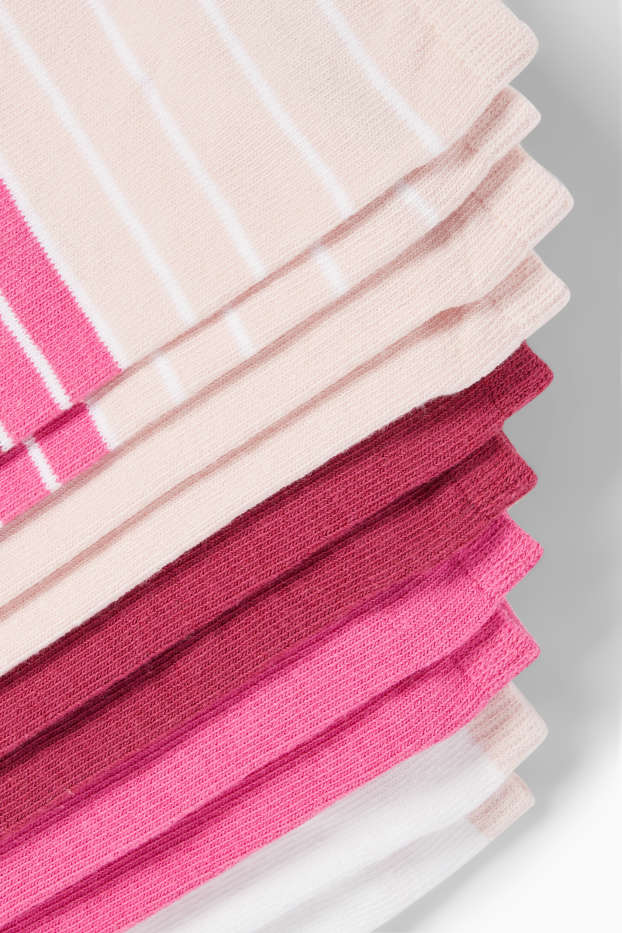 Women - Multipack of 5 - trainer socks with motif - Snoopy - dark rose