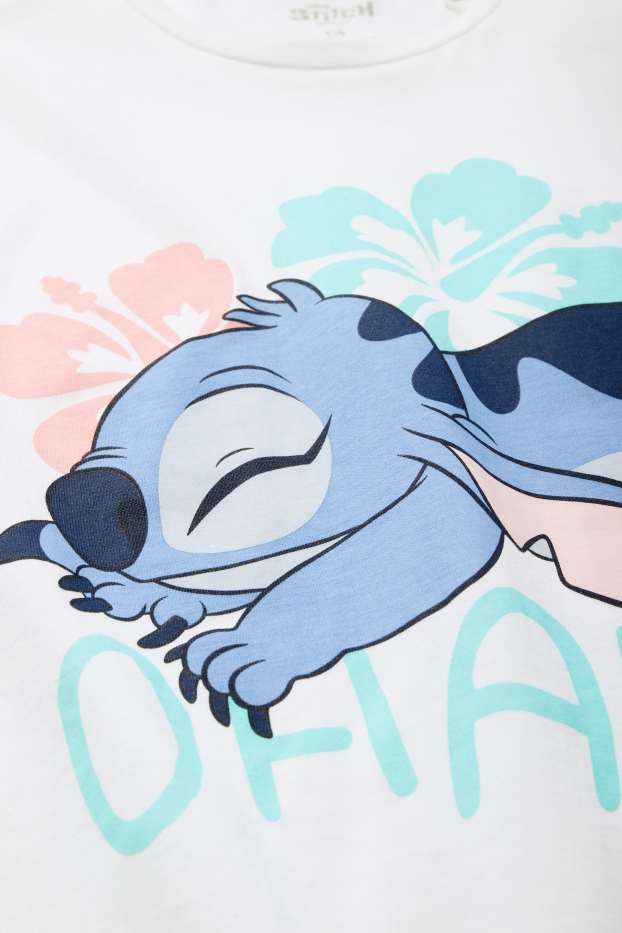 Children Girls - Lilo & Stitch - shorty pyjamas - 2 piece - white