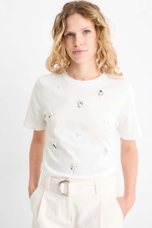 Donna - T-shirt - regular fit - bianco