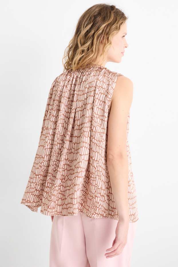 Femmes - Caraco - à motif - rose