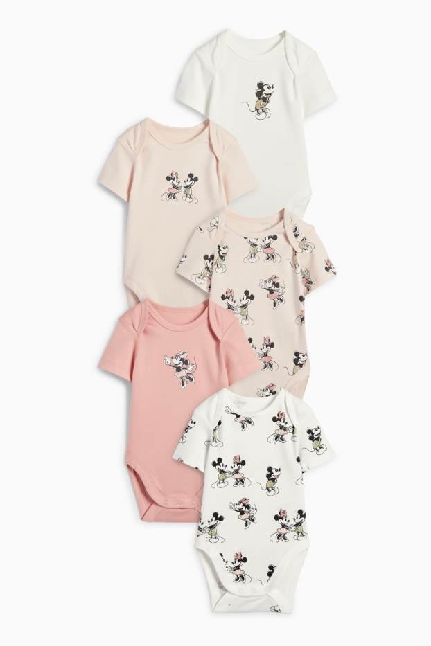 Baby Mädchen - Multipack 5er - Disney - Baby-Body - weiss / rosa