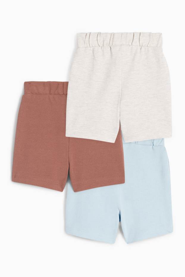 Bébés garçons - Lot de 3 - shorts bébé - marron / bleu