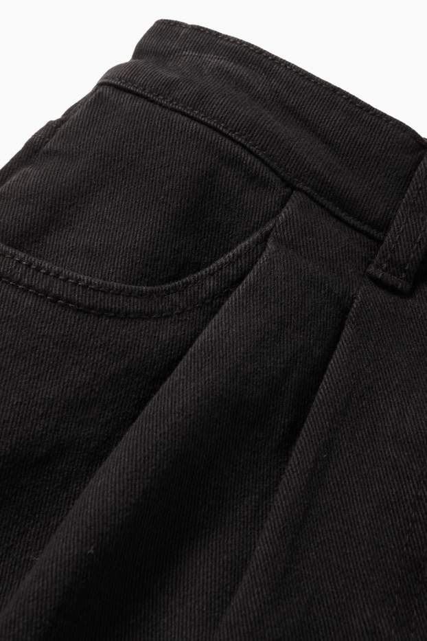 Donna - Shorts di jeans - vita alta - nero