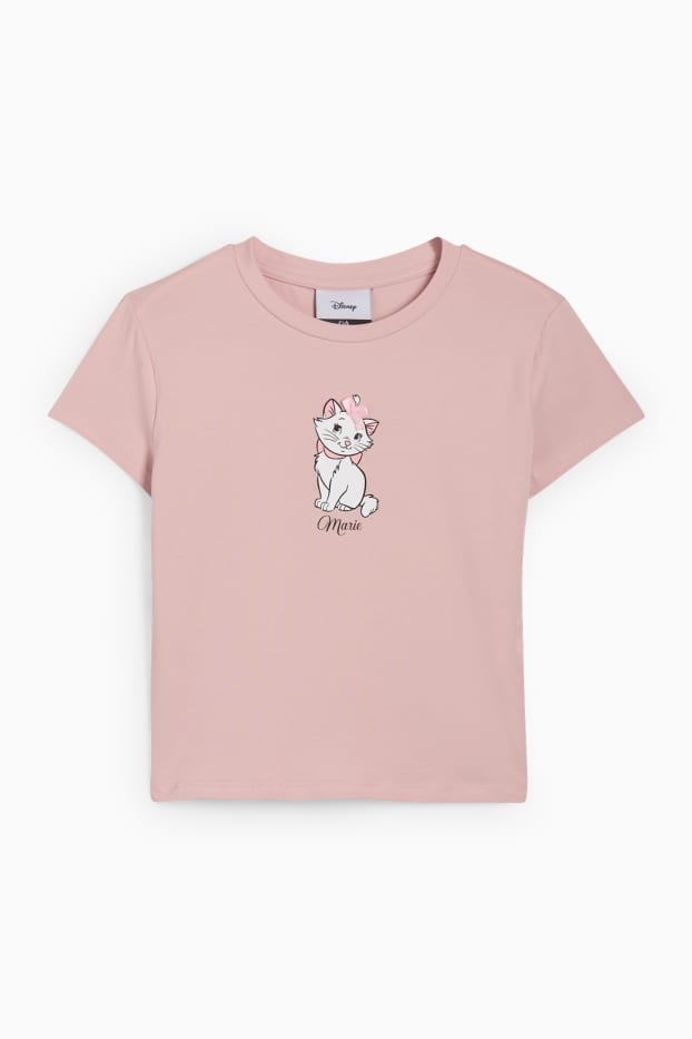 Femei - Tricou crop - Pisicile aristocrate - roz