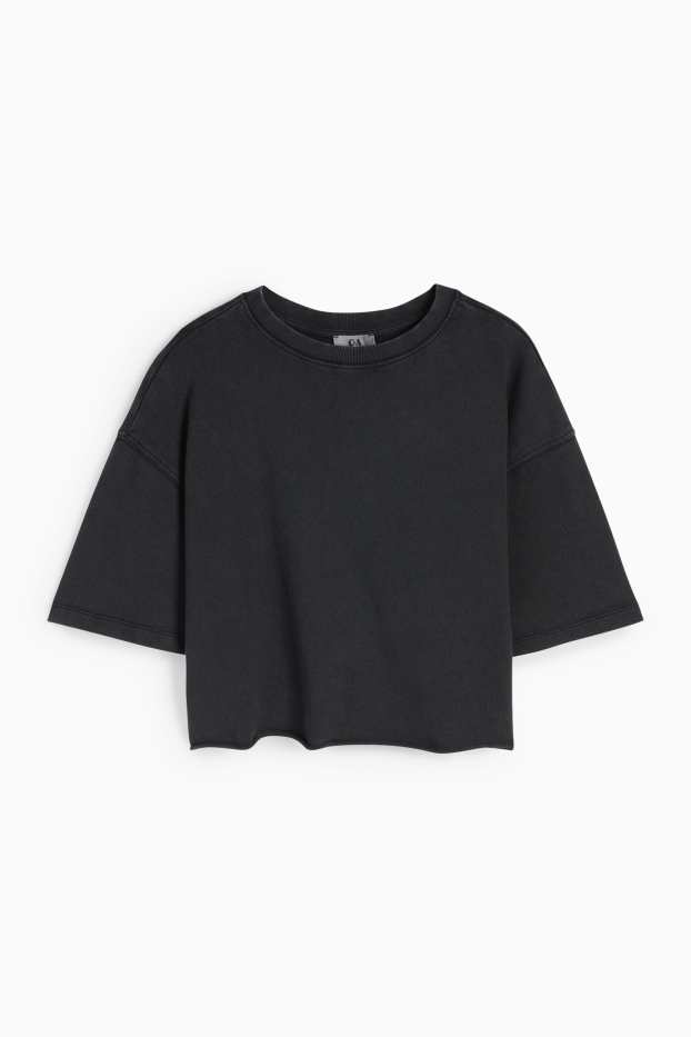 Femei - Tricou - supradimensionat - negru