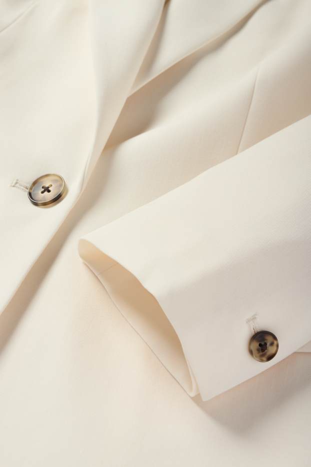 Dames - Lange, oversized blazer - crème wit