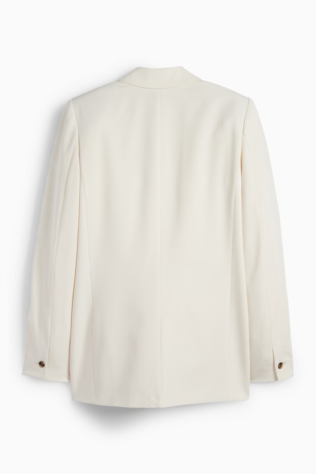 Dames - Lange, oversized blazer - crème wit