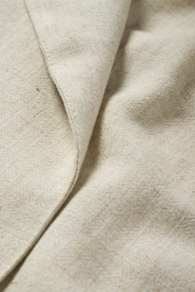 Damen - Longblazer mit Leinen-Anteil - Relaxed Fit - hellbeige