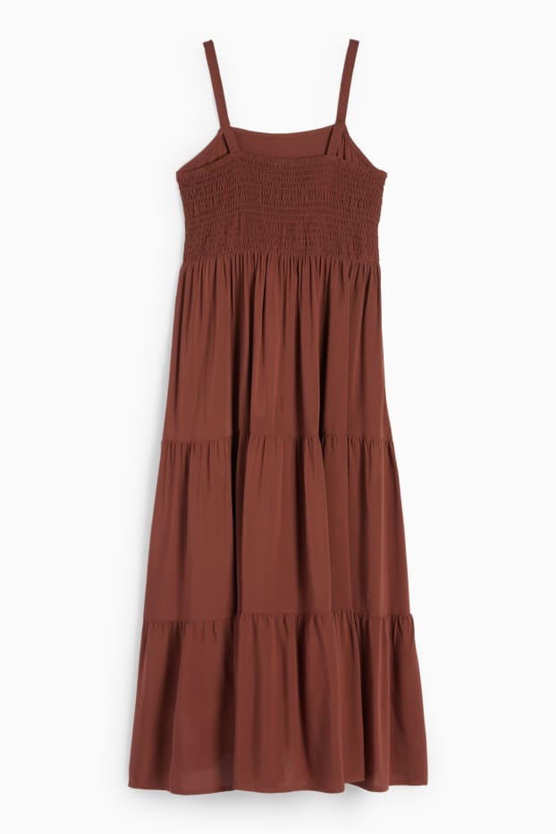 Children Girls - Dress - dark brown