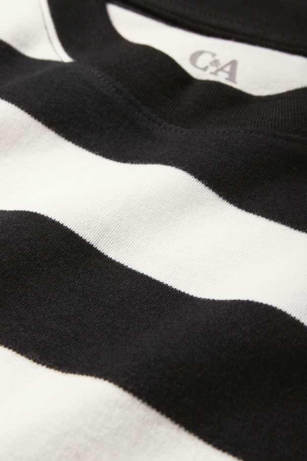 Mujer - Camiseta básica - regular fit - de rayas - negro / blanco