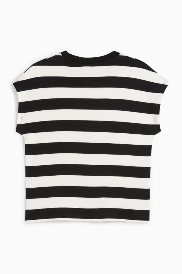 Mujer - Camiseta básica - regular fit - de rayas - negro / blanco