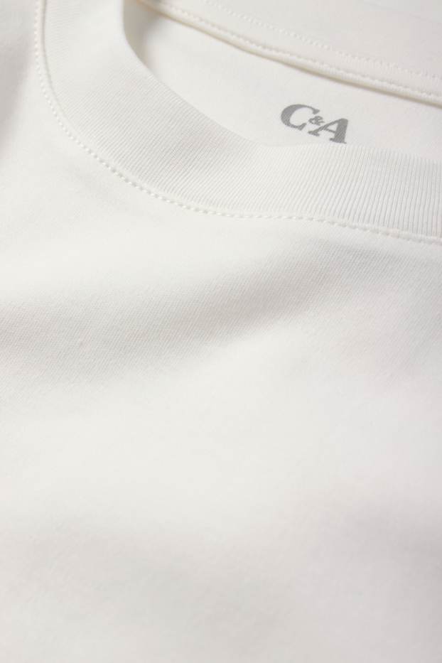 Dames - Basic T-shirt - regular fit - crème wit